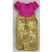 LEGO Dunkelpink Belville Kind Kleid mit Gold Rock (55024)