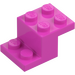 LEGO Dunkelpink Halterung 2 x 3 mit Platte und Step mit unterem Noppenhalter (73562)