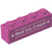 LEGO Dark Pink Brick 1 x 4 with &#039;Real Ice Cream&#039; Sticker (3010)