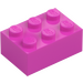 LEGO Tmavě růžová Kostka 2 x 3 (3002)