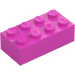 LEGO Dark Pink Brick 2 x 4 (3001 / 3556)