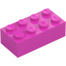 LEGO Dunkles Pink Stein 2 x 4 (3001 / 72841)