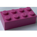 LEGO Dark Pink Brick Magnet - 2 x 4 (30160)