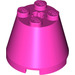 LEGO Dark Pink Cone 3 x 3 x 2 with Axle Hole (6233 / 45176)