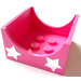 LEGO Dark Pink Container Box 4 x 4 x 2 with Hollowed-Out Semi-Circle with Silver Stars Sticker (4461)
