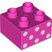 LEGO Dark Pink Duplo Brick 2 x 2 with White Spots (3437 / 13135)
