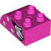 LEGO Dunkelpink Duplo Backstein 2 x 3 mit Gebogenes Oberteil mit spots und glove Recht (2302 / 43809)