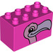 LEGO Dark Pink Duplo Brick 2 x 4 x 2 with Flamingo Head (31111 / 43528)
