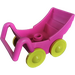 LEGO Dark Pink Duplo Pram with Larger Yellow Wheels (88206 / 92937)