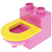 LEGO Rosa oscuro Duplo Toilet with Yellow Seat