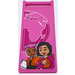 LEGO Dark Pink Flag 7 x 3 with Bar Handle with Boy, Girl and Second Half Earth Globe Sticker (30292)
