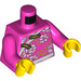 LEGO Dunkelpink Mädchen im Dark Rosa Patterned Hemd Minifigur Torso (973 / 76382)