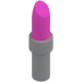 LEGO Tummanvaaleanpunainen Lipstick jossa Medium Stone Harmaa Kahva (25866 / 93094)