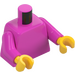 LEGO Dark Pink Plain Minifig Torso with Dark Pink Arms and Yellow Hands (73403 / 76382)