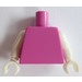 LEGO Dark Pink Plain Minifig Torso with White Arms and White Hands (76382 / 88585)