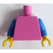 LEGO Donkerroze Vlak Torso met Blauw Armen en Geel Handen (973 / 76382)