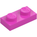 LEGO Dunkelpink Platte 1 x 2 (3023 / 28653)