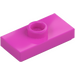 LEGO Dark Pink Plate 1 x 2 with 1 Stud (with Groove and Bottom Stud Holder) (15573 / 78823)