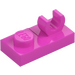 LEGO Dunkelpink Platte 1 x 2 mit oben Clip ohne Lücke (44861)