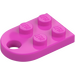 LEGO Dark Pink Plate 2 x 3 with Rounded End and Pin Hole (3176)