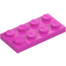 LEGO Mørk rosa Plate 2 x 4 (3020)