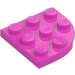 LEGO Dark Pink Plate 3 x 3 Round Corner (30357)