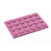 LEGO Dunkelpink Platte 4 x 6 (3032)