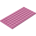 LEGO Donkerroze Plaat 6 x 12 (3028)