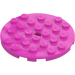 LEGO Dark Pink Plate 6 x 6 Round with Pin Hole (11213)