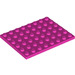 LEGO Dark Pink Plate 6 x 8 (3036)