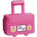 LEGO Dark Pink Suitcase (Large) with ‘Aliya’, Horseshoe and Star Sticker