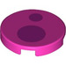 LEGO Dark Pink Tile 2 x 2 Round with Pink Circles with Bottom Stud Holder (14769 / 79546)