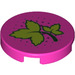 LEGO Dark Pink Tile 2 x 2 Round with Tree leaves with Bottom Stud Holder (14769 / 29624)