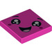 LEGO Dark Pink Tile 2 x 2 with Smiling Face with Tears and Small Tongue with Groove (3068 / 44355)