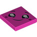 LEGO Dark Pink Tile 2 x 2 with Smiling Face with Tears with Groove (3068 / 57433)