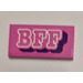 LEGO Dark Pink Tile 2 x 4 with Dark Pink &#039;BFF&#039; Sticker (87079)