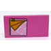 LEGO Dark Pink Tile 2 x 4 with Folded Beach Towel Sticker (87079)