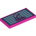 LEGO Dark Pink Tile 2 x 4 with &quot;Olivia&quot; and Donut on Checkered Carpet (55599 / 87079)