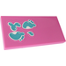 LEGO Dark Pink Tile 2 x 4 with Water Footprints Sticker (87079)