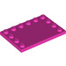 LEGO Dark Pink Tile 4 x 6 with Studs on 3 Edges (6180)