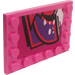 LEGO Dark Pink Tile 4 x 6 with Studs on 3 Edges with Shellraiser Graffitti (Left) Sticker (6180)