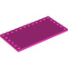 LEGO Dark Pink Tile 6 x 12 with Studs on 3 Edges (6178)