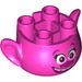 LEGO Dark Pink Troll Head with Poppy Face with Open Mouth Smile (66241)