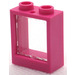 LEGO Dark Pink Window 1 x 2 x 2 without Sill with Transparent Glass