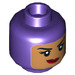 LEGO Dark Purple Batgirl, (yellow cape) - Dimensions Story Pack Minifigure Head (Recessed Solid Stud) (3626 / 32801)