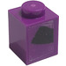 LEGO Dark Purple Brick 1 x 1 with Line (Right) Sticker (3005)