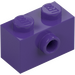 LEGO Dark Purple Brick 1 x 2 with 1 Stud on Side (86876)