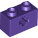 LEGO Dark Purple Brick 1 x 2 with Axle Hole (&#039;X&#039; Opening) (32064)