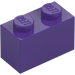 LEGO Violet Foncé Brique 1 x 2 avec tube inférieur (3004 / 93792)