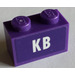 LEGO Dark Purple Brick 1 x 2 with &#039;KB&#039; Sticker with Bottom Tube (3004 / 93792)